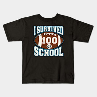 I Survived 100 Days Of school Party Cute American football Kids T-Shirt